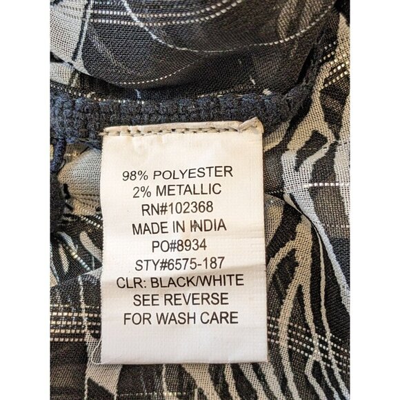 Club Z Collection Wide Leg Pull On Beach Pant Sheer Cover Up Size XL Black White - Picture 6 of 6